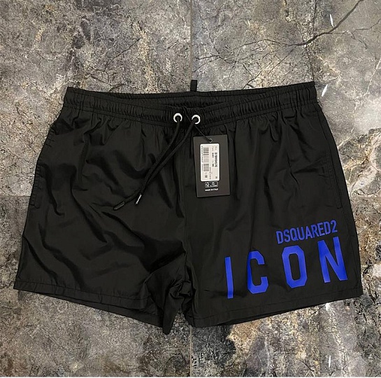Мужские шорты Dsquared2 "ICON" - Black / Blue