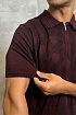 Мужское поло бордового цвета Zilli zip neck