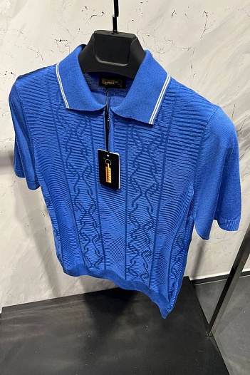 Мужское поло Zilli голубого цвета   