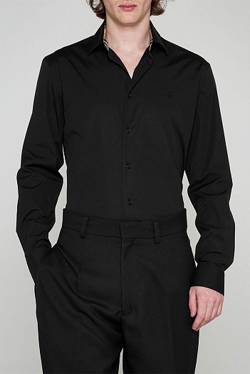 Мужская рубашка Burberry logo-embroidered - Black   