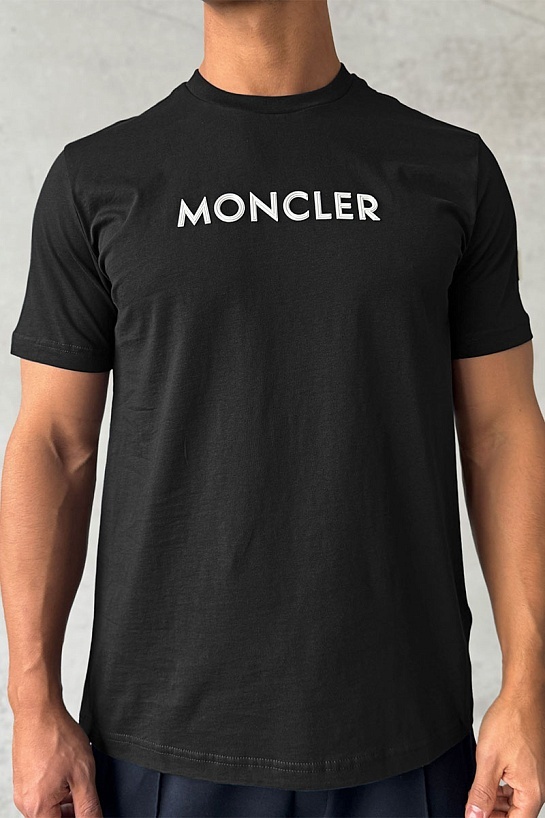 Мужская футболка Moncler logo-patch - Black