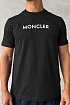 Мужская футболка Moncler logo-patch - Black