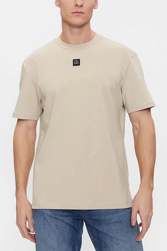 Мужская бежевая футболка Hugo Boss Dalile