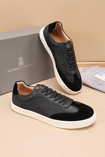 Комбинированные кроссовки Brunello Cucinelli low-top - Black   