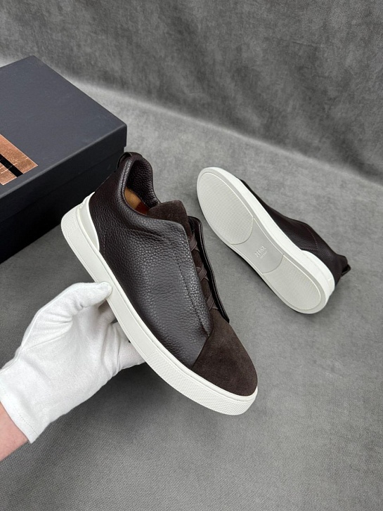 Мужские кроссовки Ermenegildo Zegna Triple Stitch - Brown