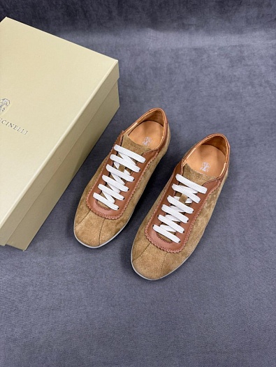 Мужские замшевые кроссовки Brunello Cucinelli   