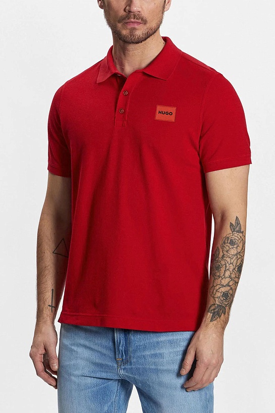 Мужское красное поло Hugo Boss classic badge