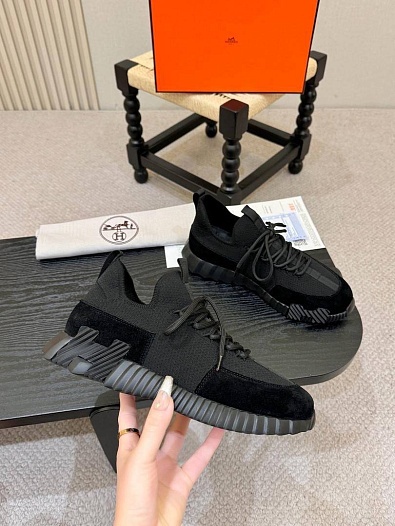 Текстильные кроссовки Hermes lift slip-on   