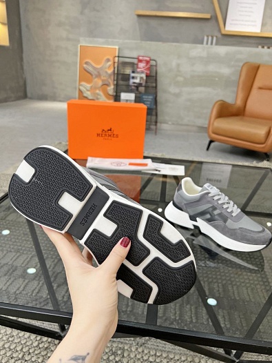 Мужские кроссовки Hermes - Grey   