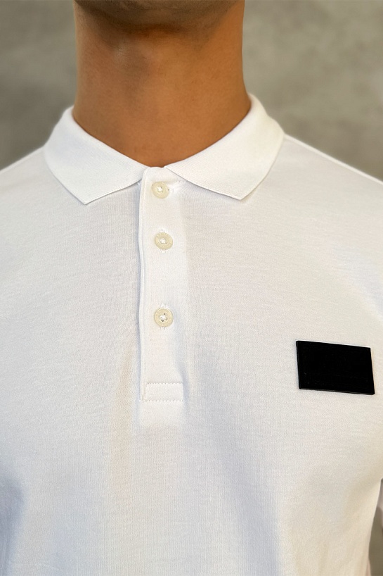 Мужское белое поло Armani Exchange rubber logo