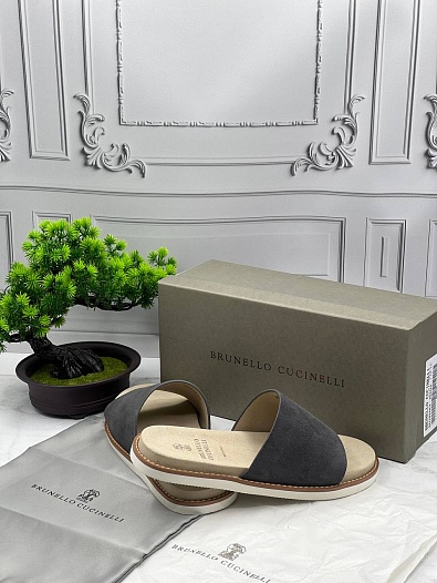 Мужские шлёпанцы Brunello Cucinelli - Grey   