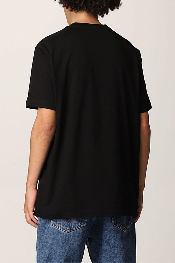 Чёрная мужская футболка Versace Medusa Smiley logo   