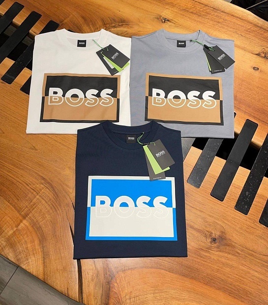 Футболка тёмно-синего цвета Hugo Boss logo-print