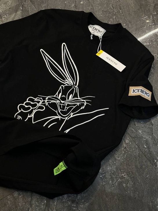 Мужская чёрная футболка Iceberg x Looney Tunes