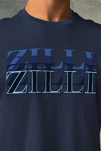 Мужская футболка Zilli тёмно-синего цвета   