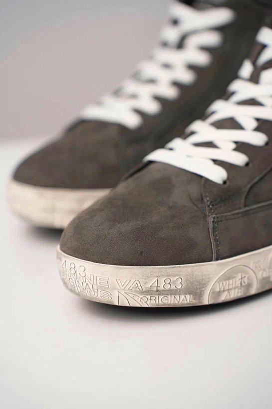 Замшевые кроссовки с мехом Premiata high-top - Brown	