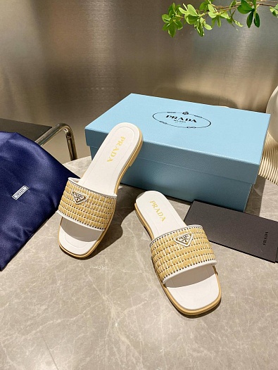 Женские шлёпанцы Prada Premium - White   