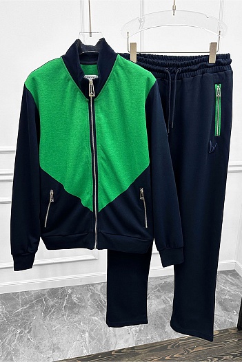 Мужской спортивный костюм Bottega Veneta - Navy / Green   