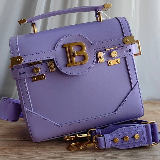 Женская кожаная сумка Balmain B-Buzz 23x21x11 см - Purple