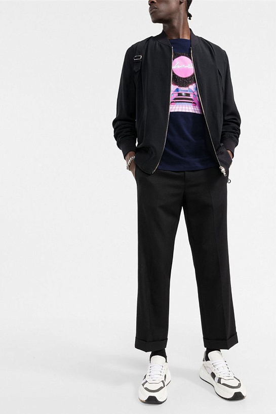 Мужская тёмно-синяя футболка Valentino graphic-print