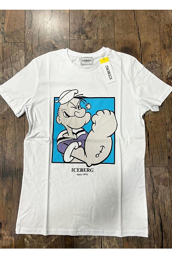 Футболка белого цвета Iceberg Popeye   