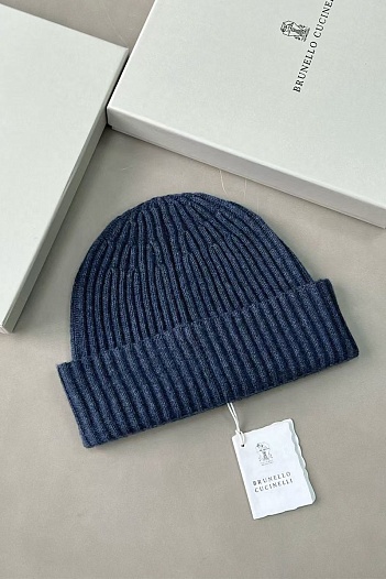 Кашемировая шапка Brunello Cucinelli Premium - Light Blue   