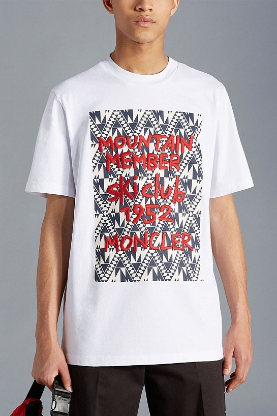 Мужская футболка белого цвета Moncler Graphic Motif
