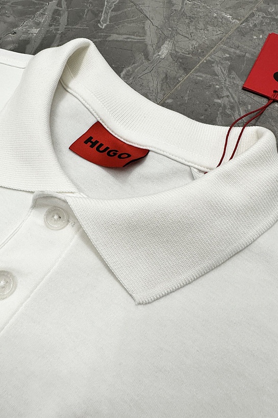 Мужское белое поло Hugo Boss classic badge
