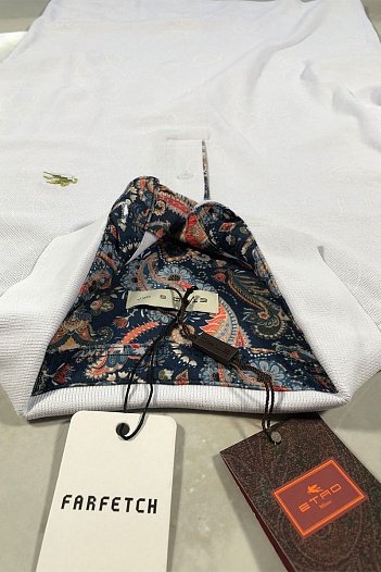 Белое мужское поло Etro embroidered-logo   