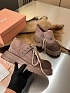 Женские замшевые ботинки MIU MIU Premium - Brown