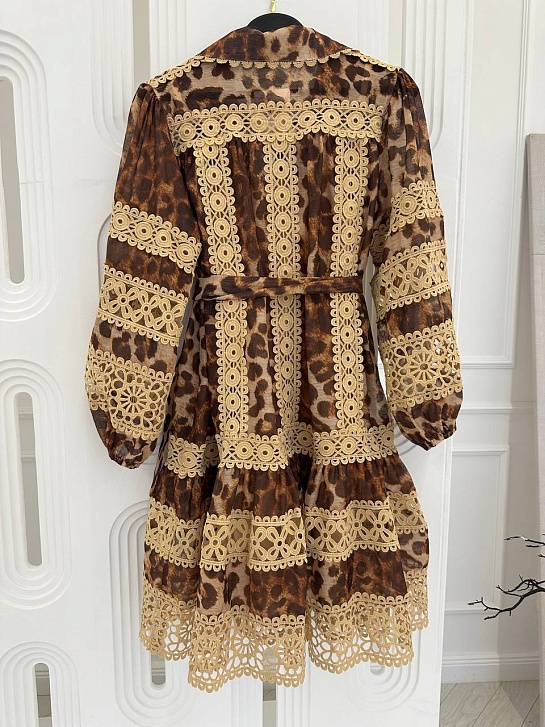 Женское платье Zimmermann с леопардовым принтом