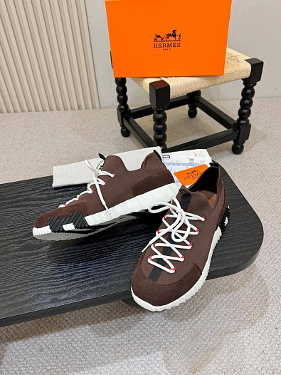 Текстильные кроссовки Hermes lift slip-on   