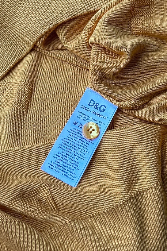 Мужское поло Dolce & Gabbana monogram all-over - Yellow