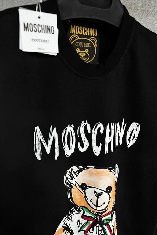 Мужская чёрная футболка Moschino Teddy Bear