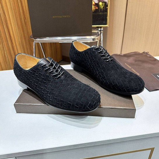 Мужские замшевые ботинки Bottega Veneta Intrecciato - Black