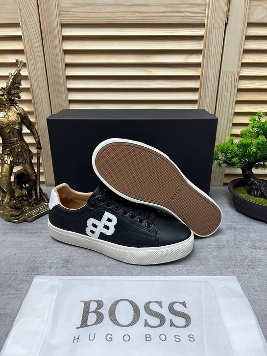 Кожаные кроссовки Hugo Boss Aiden - Black