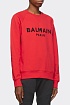 Мужской красный свитшот Balmain Paris logo-print