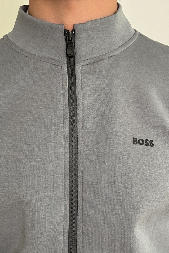 Кофта на молнии серого цвета Hugo Boss