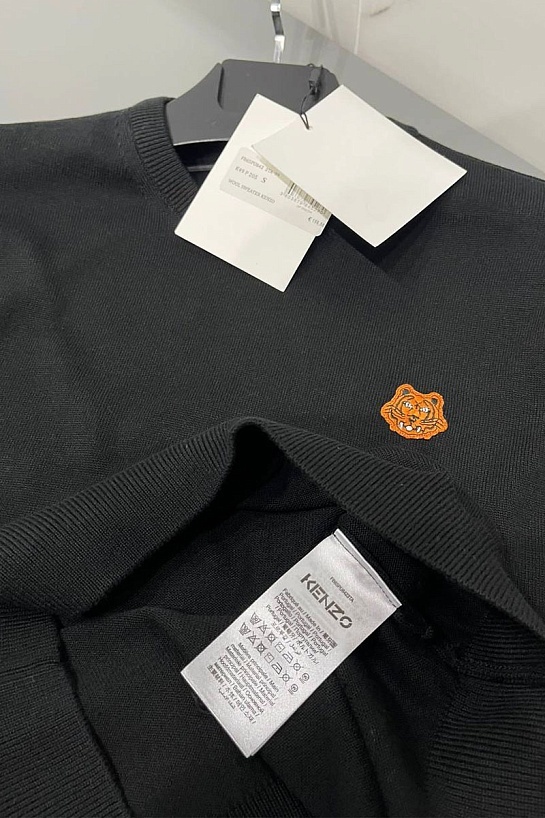 Мужской чёрный джемпер Kenzo Tiger logo-patch