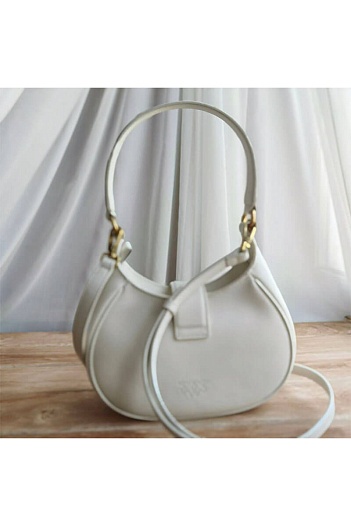 Кожаная сумка Mini Brioche Hobo 22x13.5 см - White   