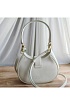 Кожаная сумка Mini Brioche Hobo 22x13.5 см - White