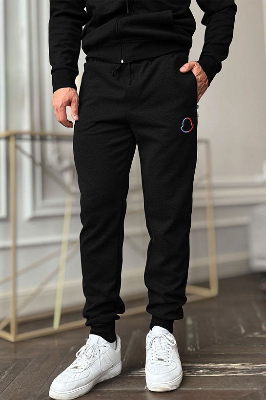 Чёрные спортивные штаны Moncler logo-embroidered