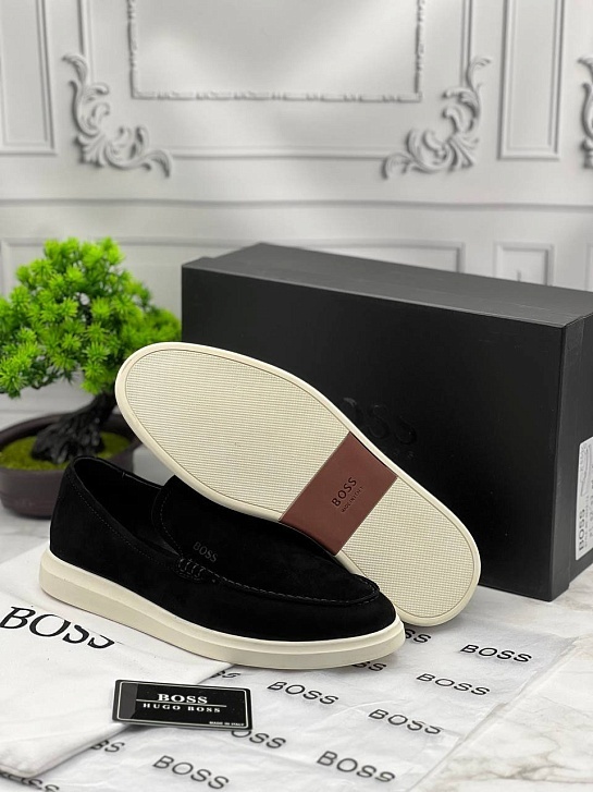 Мужские замшевые лоферы Hugo Boss Randy - Black