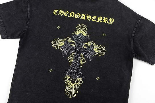 Чёрная оверсайз футболка Gothic logo