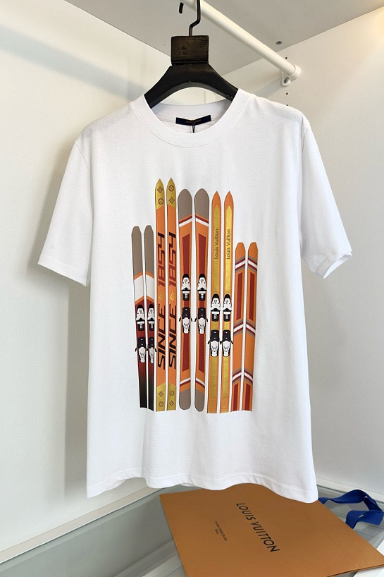 Белая оверсайз футболка Louis Vuitton Premium