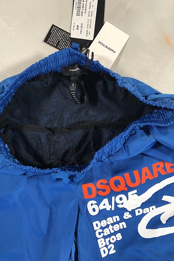 Мужские плавательные шорты Dsquared2 синего цвета   