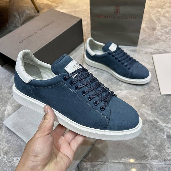 Мужские кроссовки Brunello Cucinelli nubuck calfskin - Blue