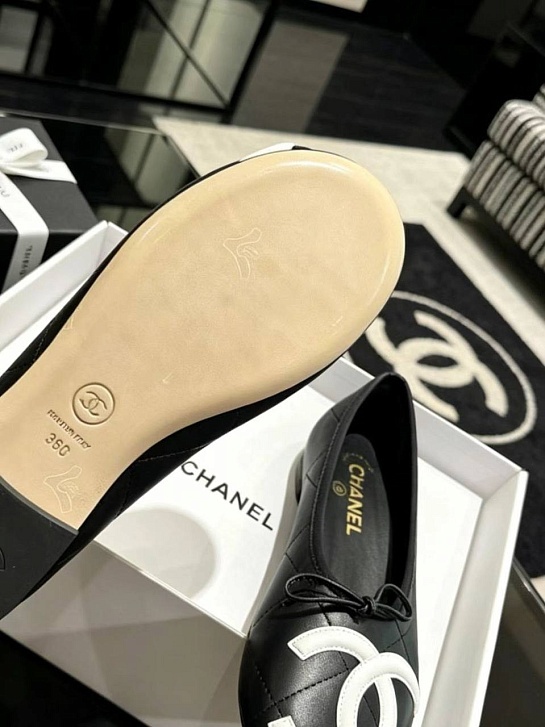 Женские кожаные балетки Chanel Ballerines premium