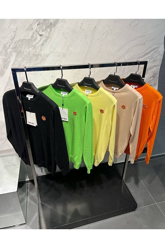 Мужской жёлтый джемпер Kenzo Tiger logo-patch