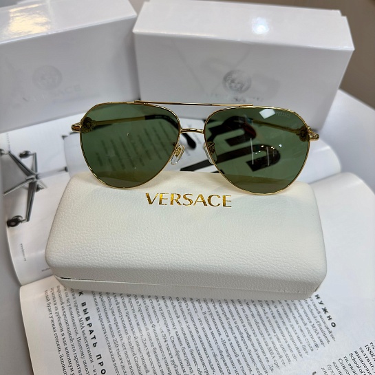 Солнцезащитные очки Versace Aviator - Green / Gold